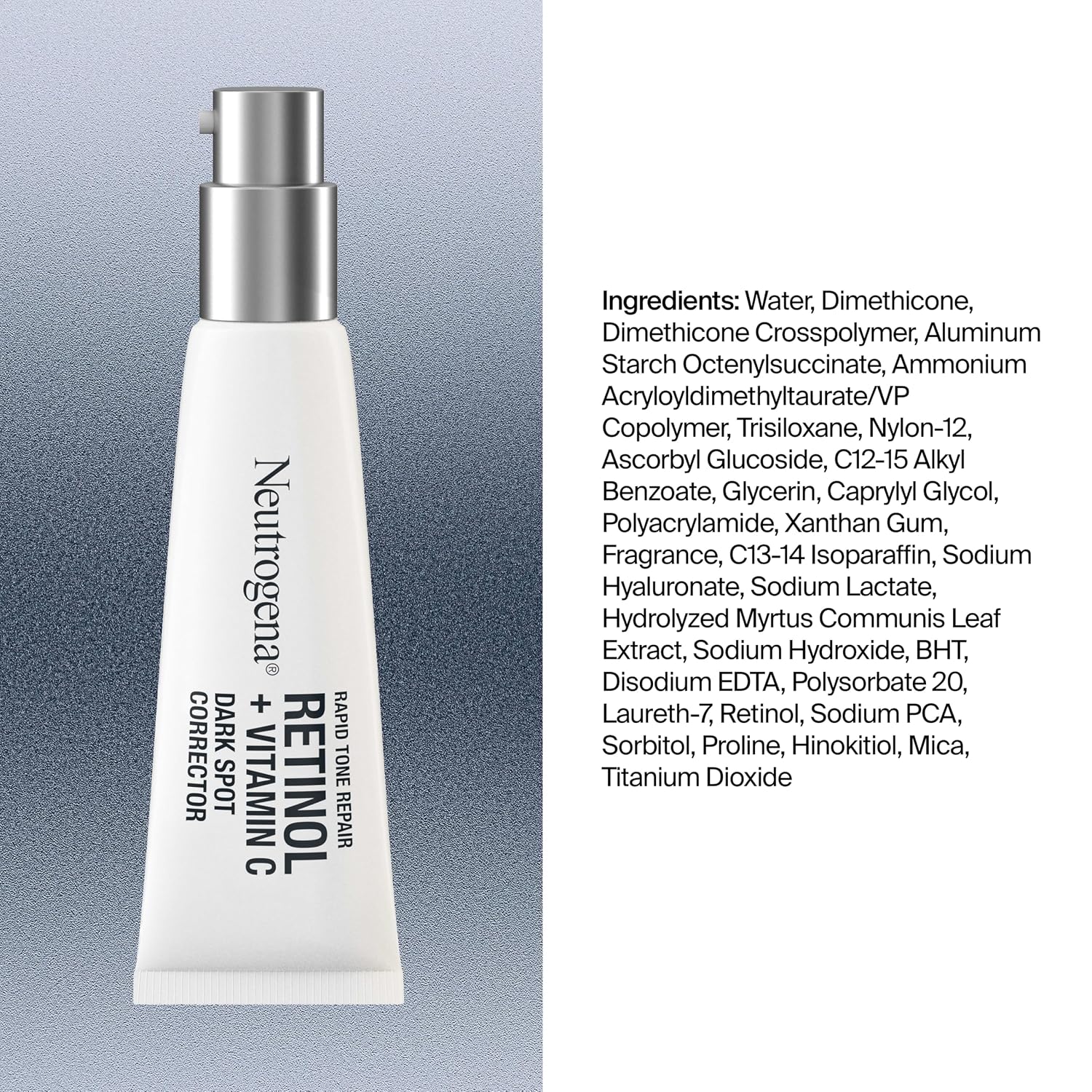 Neutrogena Rapid Tone Repair Retinol + Vitamin C Dark Spot Corrector For Face Daily Anti-Aging Serum Brightens And Evens Tone, Mineral Oil And Dye Free, 1 Fl Oz