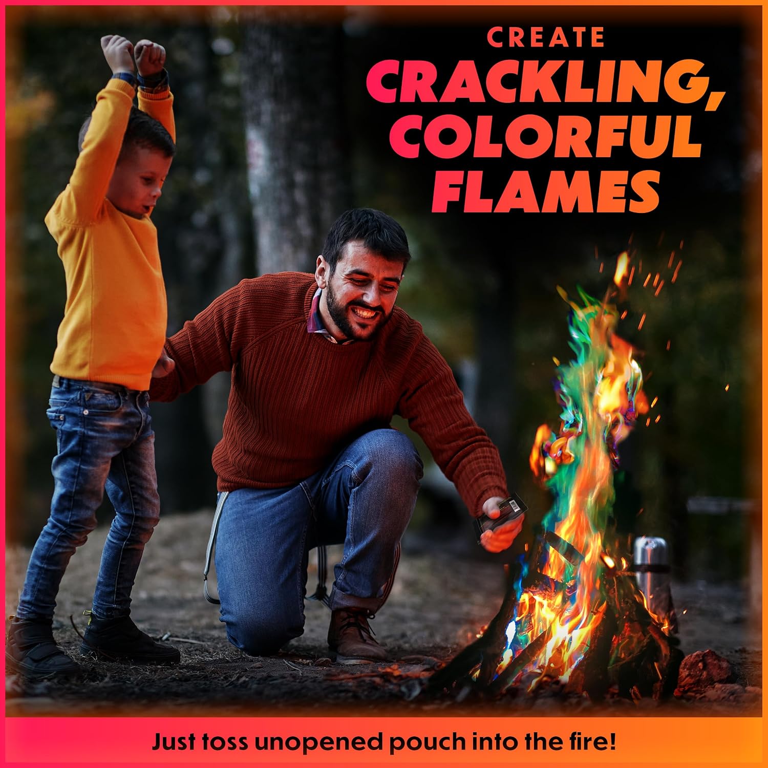 Fire Color Packets (25 Pack), Vibrant Multi-Color Fire For Fire Pits, Campfires, Bonfires & Fireplaces - Camping Essentials & Outdoor Party Accessories