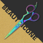 Professional Hair Cutting Scissors – Barber Shears With Razor Sharp Stainless Steel Blade, Leather Pouch Included, Salon Hair Scissors For Men & Women, Multi