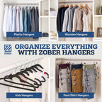 Clothes Hangers - White, Plastic Hangers 50 Pack For Shirts, Dresses, And Pants - Durable, Flexible Plastic Clothing Hangers