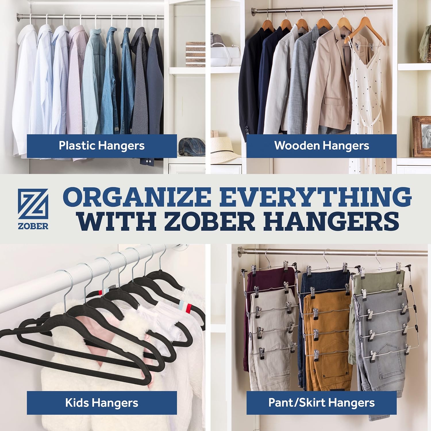 Clothes Hangers - White, Plastic Hangers 50 Pack For Shirts, Dresses, And Pants - Durable, Flexible Plastic Clothing Hangers