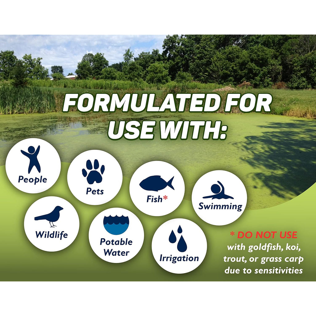 Crystal Plex - Lake And Pond Algaecide Treatment - Liquid Copper Algaecide Kills And Prevents Various Types Of Algae (Planktonic, Filamentous, Chara) - 1 Gallon Treats Up To 1 Acre