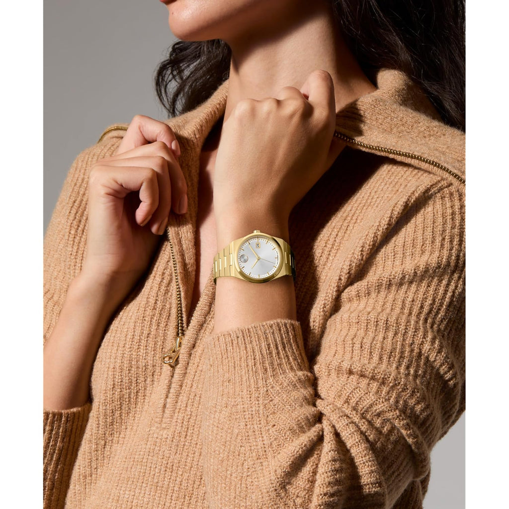 Movado Bold Quest Women'S Luxury Quartz Watch - Swiss Movement, Stainless Steel Bracelet, Water Resistance 50 Meters (5Atm) - Classic Timepiece - Gift For Her - 35Mm