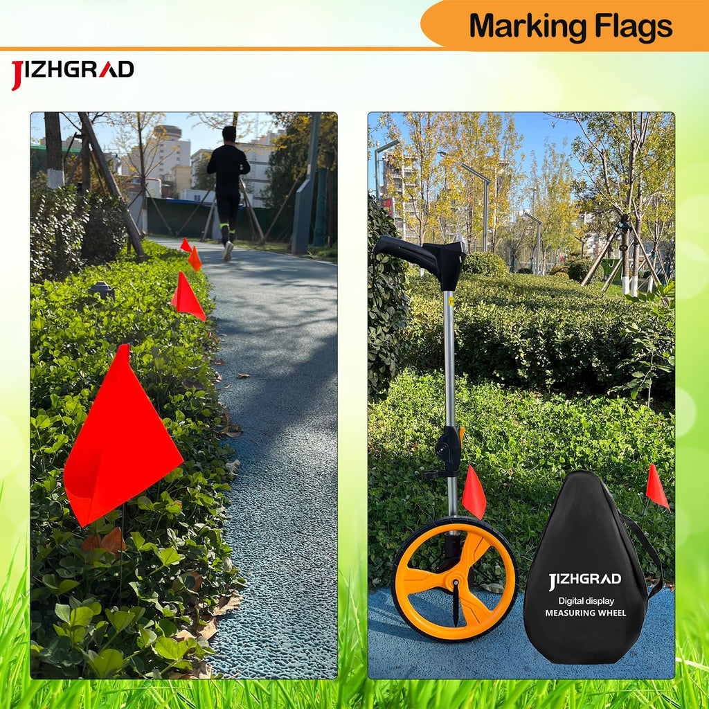 20Pack Orange Marking Flags, Jizhgrad 13X4X5 Inch Marker Flags Use For Yard & Lawn, Boundary & Dog Training, Survey & Landscape, Sprinkler & Surveyor, Garden & Construction, High Visibility, Sturdy, Versatile, Uv & Weather Resistant