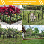 Decorative Garden Fence, 17 In(H) X 10.83 Ft(L) Arched Rustproof Metal No Dig Fence Garden Fence Border, Ground Stake Animal Barrier Fence For Rabbit Dog, Outdoor Decor For Yard & Patio