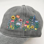 Elegant Floral Embroidered Baseball Cap for Women Men, Adjustable Trendy Soft Breathable Dad Hat, Gifts for Flower Lover Elegant Floral G