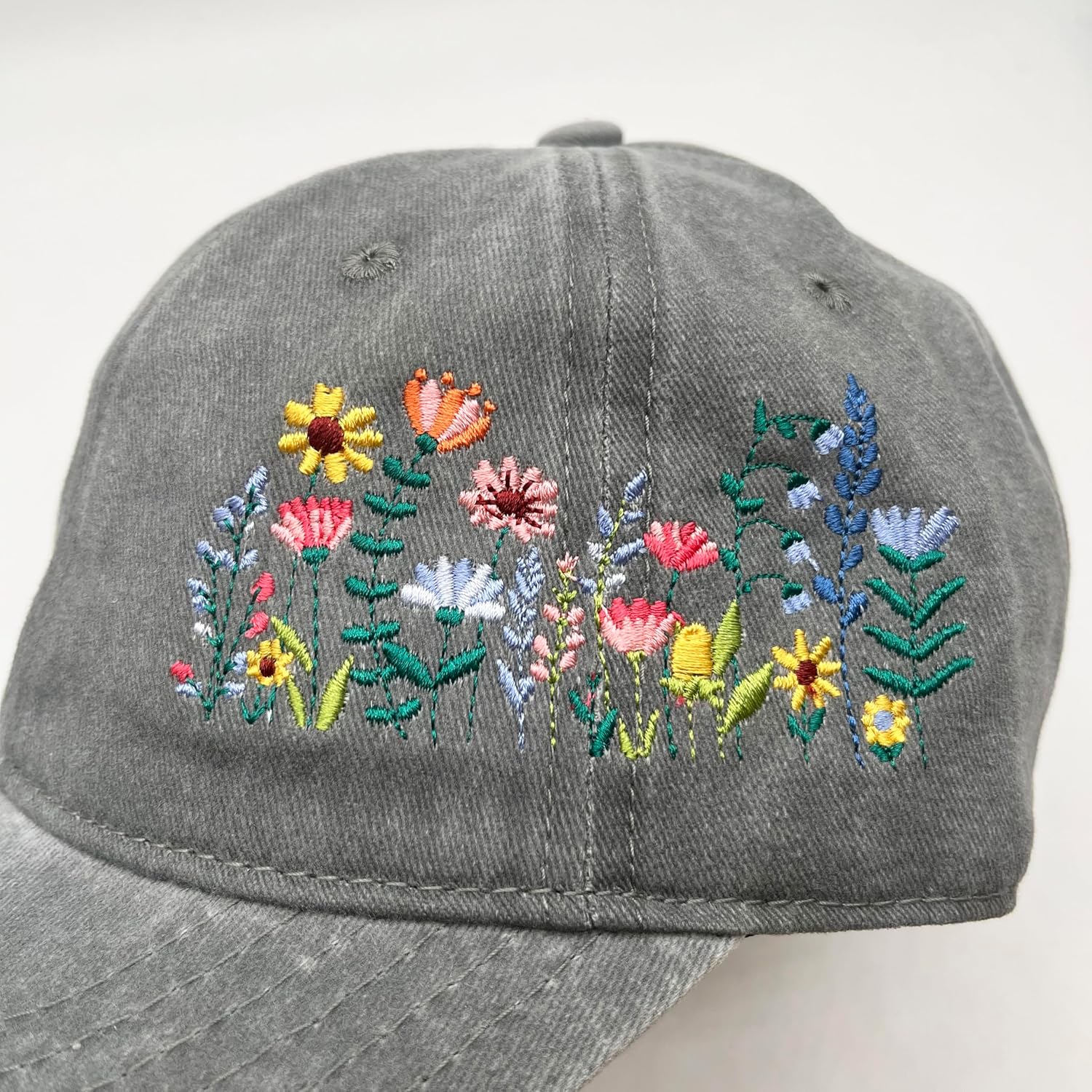 Elegant Floral Embroidered Baseball Cap for Women Men, Adjustable Trendy Soft Breathable Dad Hat, Gifts for Flower Lover Elegant Floral G