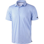 Obla Mens Golf Polo Shirts Short Sleeve Dry Fit Performance Moisture Wicking Casual Print Collared Golf Shirts For Men