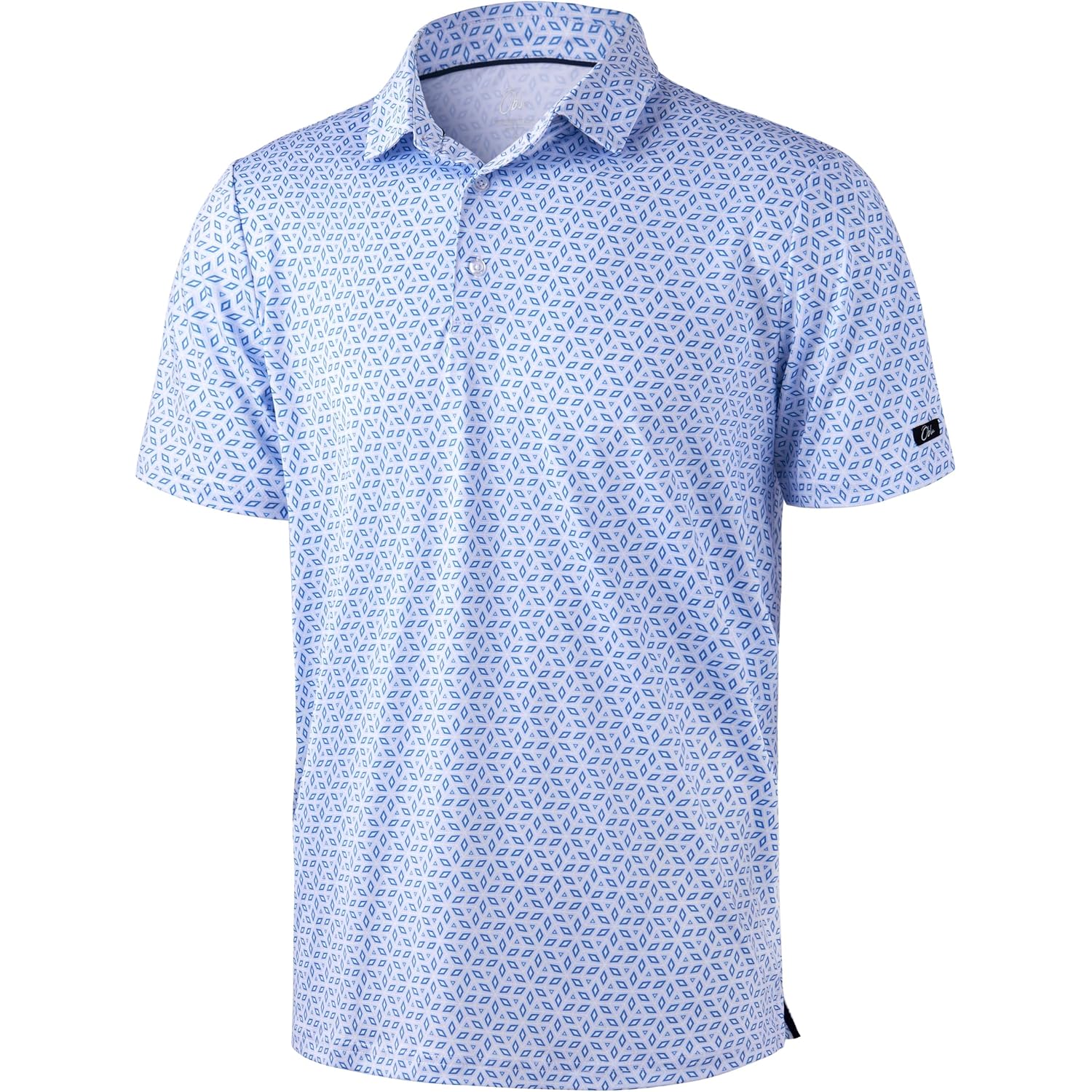 Obla Mens Golf Polo Shirts Short Sleeve Dry Fit Performance Moisture Wicking Casual Print Collared Golf Shirts For Men