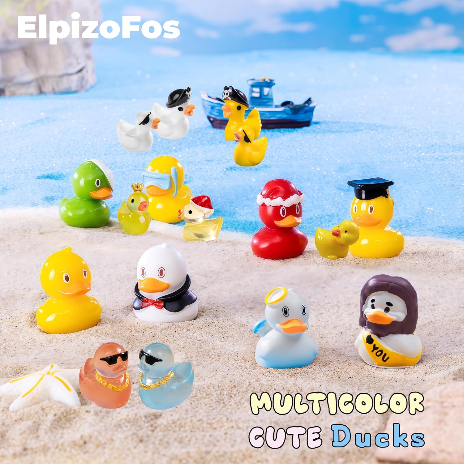 100Pcs Various Multicolor Mini Resin Ducks, Tiny Ducks To Hide, Mini Resin Animal Miniature Figurines For Fairy Garden Accessories Aquarium Landscape Bonsai Potted Dollhouse Decor