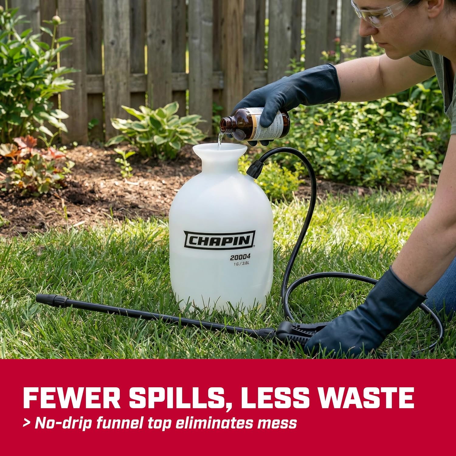 Chapin 1-Gallon Pump Sprayer, Easy Use For Home & Garden | Durable Lightweight Tank; Ideal For Weed Control, Plant Care And Cleaning With Adjustable Nozzle, Long Hose And Easy Pump