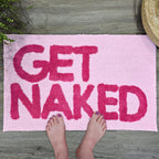 Get Naked Bath Mat Pink - Hot Pink Bathroom Rug, 31" X 20"