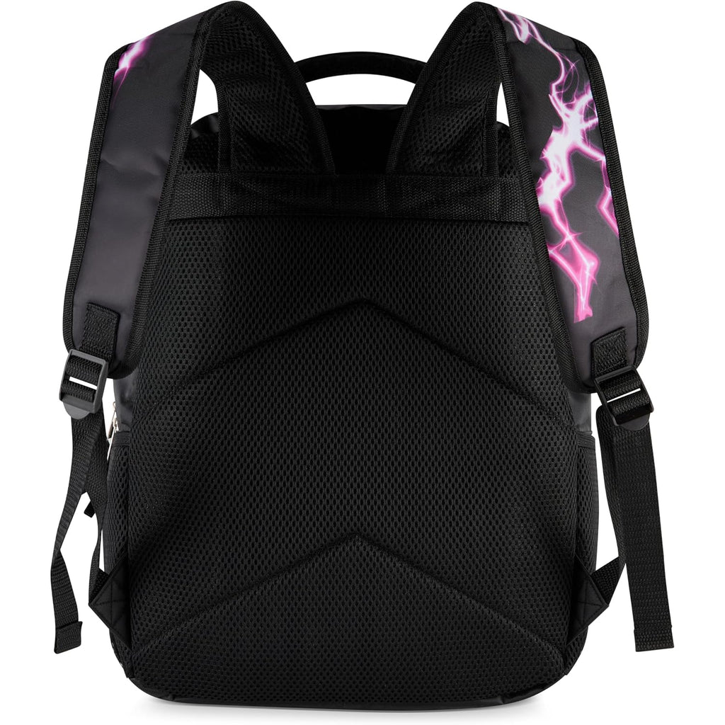 Ai Accessory Innovations K-Pop Demon Hunters Huntrix 16” Backpack For Girls, Featuring Rumi, Zoey, Mira, Rubber Molded Bag Charm, Huntrix