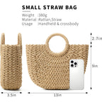 Summer Straw Beach Tote Bag For Women,Crossbody Bags Boho Purse,Handmade Straw Rattan Woven Handbag For Travel 2026