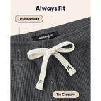 Maamgic Mens Shorts Casual 7 Inch With Elastic Waist And Multiple Pockets Waffle Shorts For Lounge