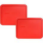 Pyrex 7211-PC 6-Cup Red Food Storage Replacement Lid (2-Pack) - Made in USA