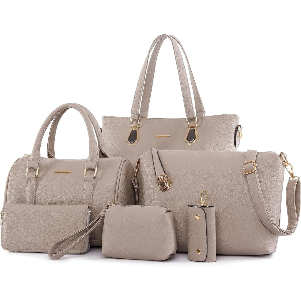 OTMIPIML Purses and Handbags for Women Synthetic Leather Tote Crossbody Bags Satchel Purses Set 6pcs | Set, 6pcs, Set, 6pcs