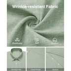 Mens Linen Shirt Short Sleeve Wrinkle Free Casual Untucked Button Down Shirts Beach Breathable Tops Summer