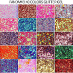 Fandamei 40 Colors Face Glitter, Face Paint Glitter Gel - Face Glitter For Women Girls, No Glue Needed, Multi-Purpose Glitter Makeup For Hair Face Body Halloween Rave Carnival