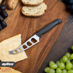 Zyliss Cheese Knife – Stainless Steel Blade with Non-Stick Holes & Forked Tip for Serving – Cuts Soft, Semi-Soft & Firm Cheeses – Wheat Straw Handle, Dishwasher Safe, 5-Year Guarantee – 5"
