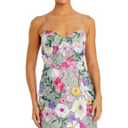 Petite Floral Embroidered Sleeveless Bustier Gown