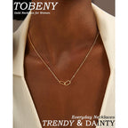 TOBENY Gold Necklace for Women Trendy 14K Gold Plated Dainty Bow Heart Cross Pendant Necklaces Cute Simple Pearl Diamond Paperclip Butterfly Italian Horn Choker Necklaces for Women Gift Jewelry