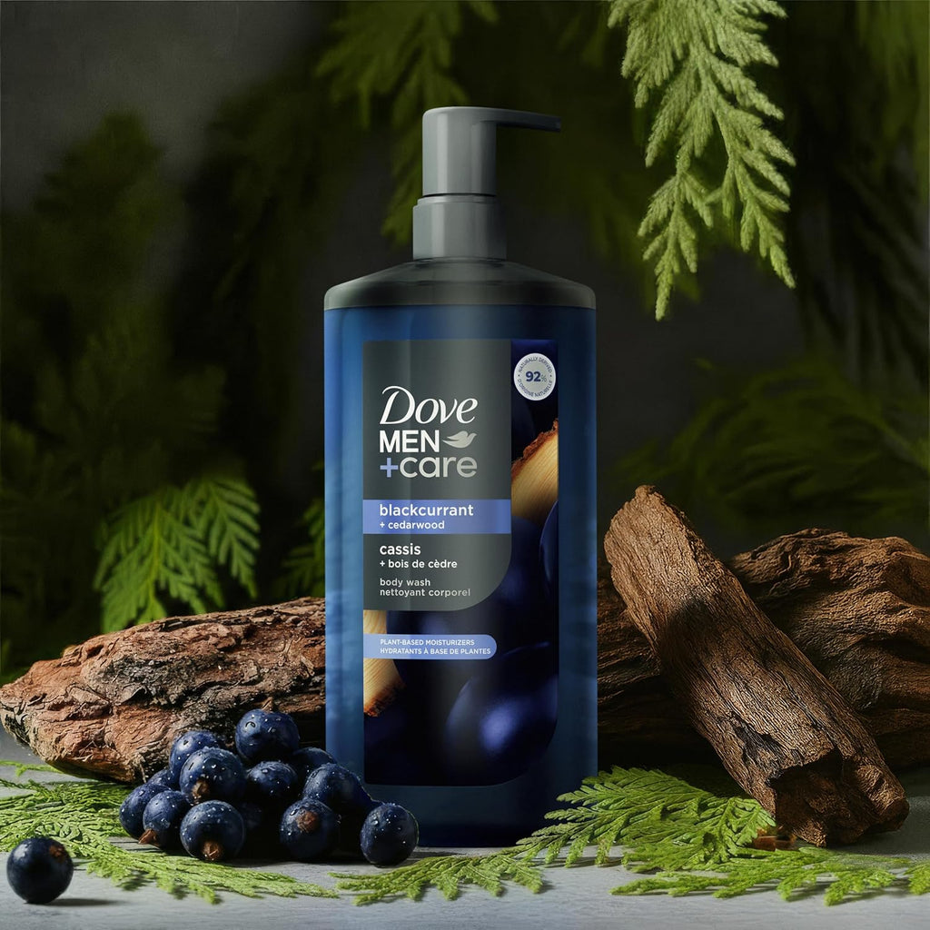 Dove Men Blackcurrant + Cedarwood Moisturizing Body Wash | #1 Dermatologist Body Wash For Men, Sulfate Free, Paraben Free, & Dye Free | 26Oz
