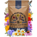 16 Perennial Wildflower Seeds Mix For Indoor & Outdoors. 100,000+ Non-Gmo, Heirloom Wildflower Garden Seeds, 4Oz Packet For Growing Wild Flowers To Attract Bees, Butterflies & Birds