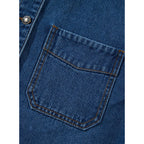 Sidefeel Women'S Jean Jacket Oversized Boyfriend Button Up Long Sleeve Split Zimbaplatinum Denim Jackets