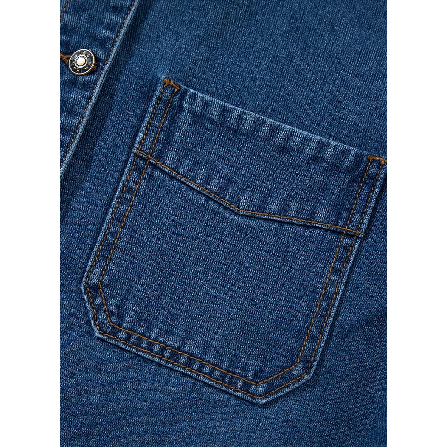 Sidefeel Women'S Jean Jacket Oversized Boyfriend Button Up Long Sleeve Split Zimbaplatinum Denim Jackets