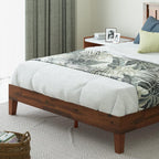 Zinus Vivek Deluxe Wood Platform Bed Frame With Headboard, Wood Slat Support, No Box Spring Needed, Easy Assembly, Queen