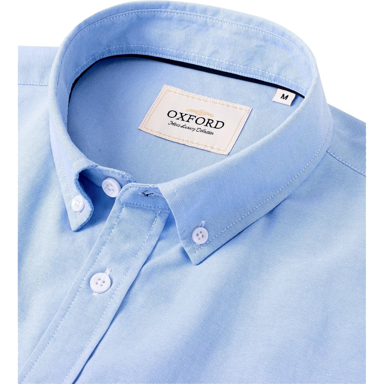 Alimens & Gentle Men'S Short Sleeve Oxford Shirt Regular Fit Button Down Collar Shirts With Pocket