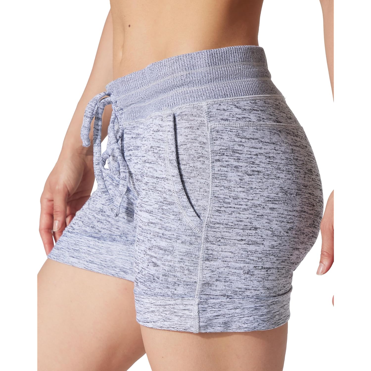 Womens Soft Sweat Shorts High Waisted Drawstring Lounge Shorts with Pockets
