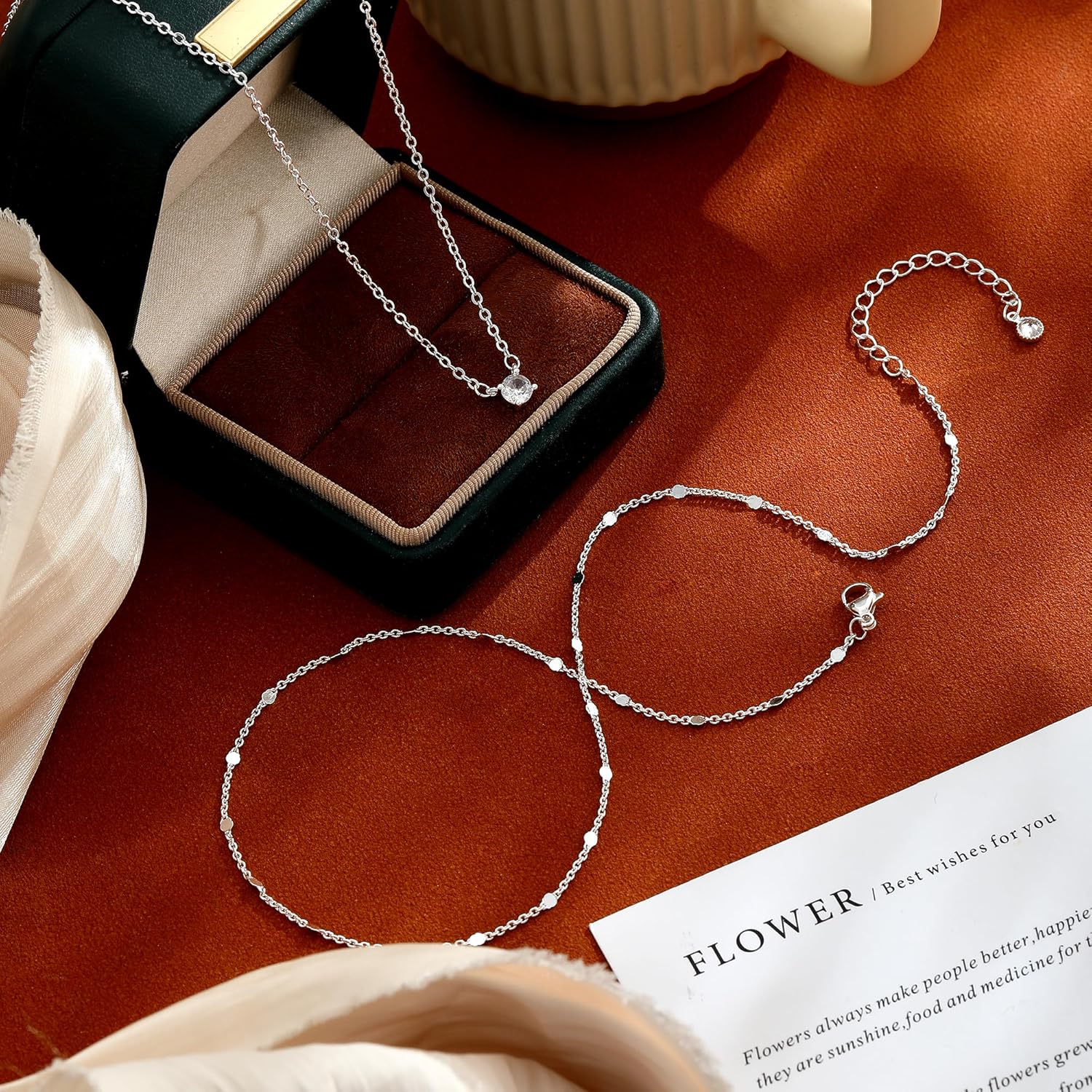 Coshilta Layered Gold Necklaces for Women, 14K Plated Gold Sterling Silver Plated Dainty Pendant Necklace Set with Cubic Zirconia,Stackable Chain Choker,Trendy Personalized Jewelry Gift Non Tarnish