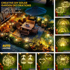 Gigalumi Garden Decor Outdoor Lights 120Led 2Pack, Solar Garden Lights Outside Fairy Firework Decorative,Solar Powered For Yard Pathway Flowerbed Planter Balcony, Gifts For Mom(Warm White