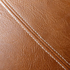 Fancy Homi Brown Boho Long Lumbar Faux Leather Body Decorative Throw Pillow Cover 14X36 Inch For Bedroom Couch Bed Sofa Bench, Hand Stitched Stylish Pillowcase, Rustic Modern Farmhouse Room Decor