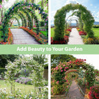 Rubfac 7.8Ft Garden Arch, Metal Trellis For Climbing Plants Outdoor | Dark Green Garden Arbors, Archway Frame For Flower Vines, Backyard Fall Decor, Halloween Christmas Decorations