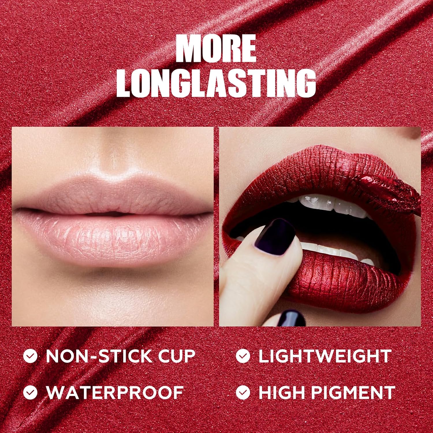 Focallure Metallic Liquid Lipstick,Non Stick Cup Lip Gloss,High Impact Lip Color With Transfer-Proof Wear,Long Lasting & Waterproof Lipstick Makeup For Women,Rd02 Painkiller