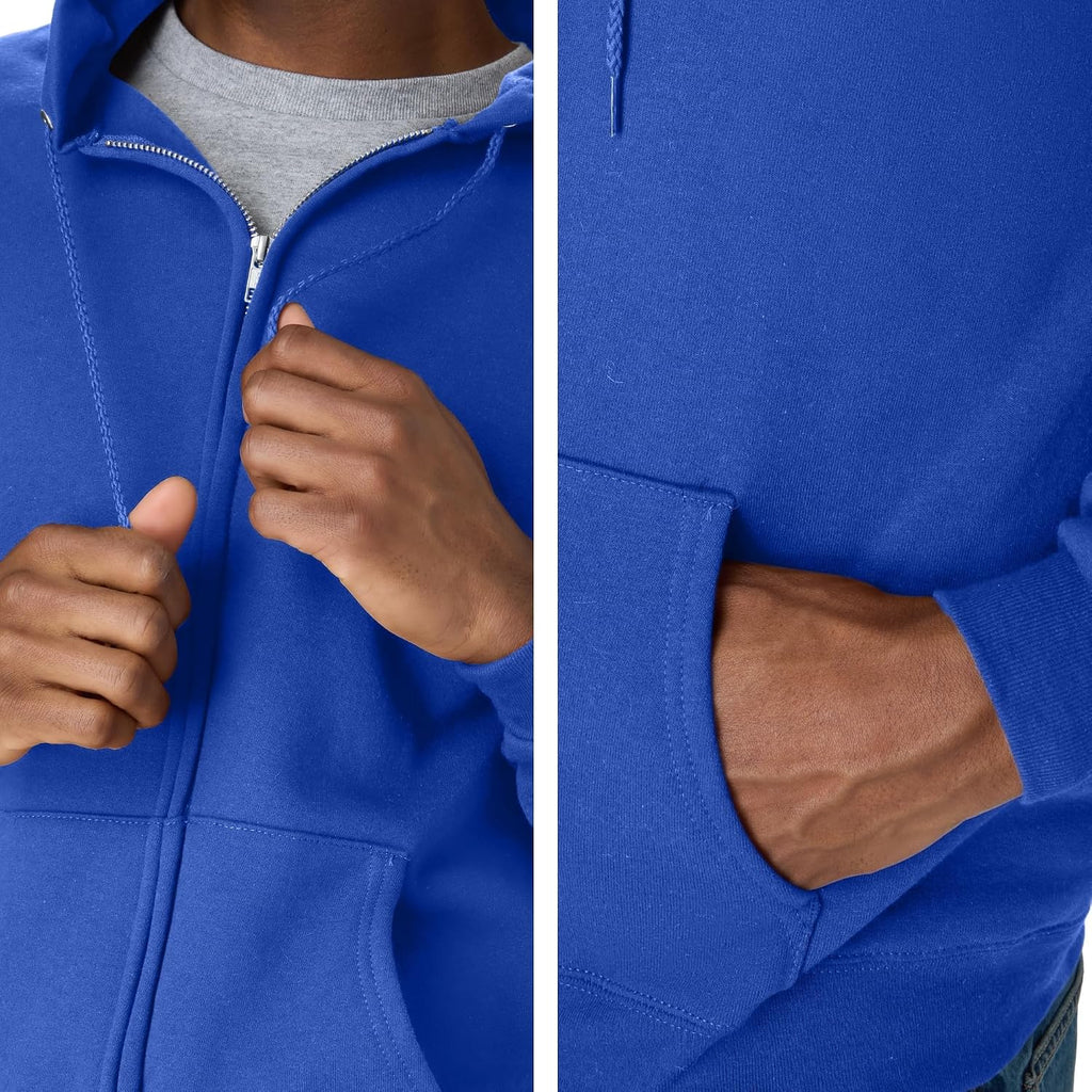 Hanes Men'S Zip-Up Hoodie, Ecosmart Fleece Full-Zip Hoodie For Men, Hooded Sweatshirt