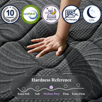 Hiboss Twin Size Mattress (Upgraded), 12 Inch Luxury Hybrid Twin Mattress In A Box, Cooling Gel Memory Foam & Pocket Springs, Medium Firm, Back Pain Relief, Extra Edge Support, 365-Night Trial