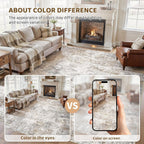 UERMEI 8x10 Area Rug Living Room Rugs - Washable Neutral Modern Abstract Soft Thin Large Rug Indoor Floor Non Slip Rug Carpet for Bedroom Under Dining Table Home Office Decor - Brown Grey