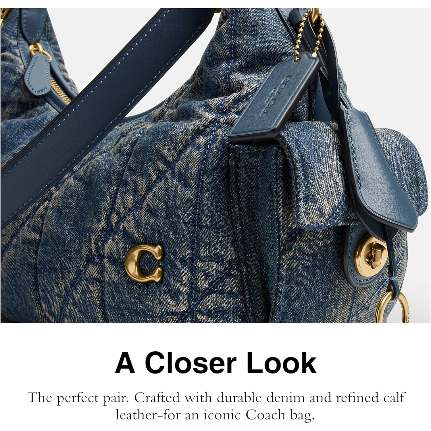 COACH Soft Quilted Leather Pocket Juliet Bag 30