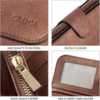 CLUCI Wallet For Women PU Leather RFID Blocking Womens Wallet Bifold Card Holder with ID Window Gifts for Women Birthday | RFID Blocking, Designer, Trifold, Card Holder, ID Window
