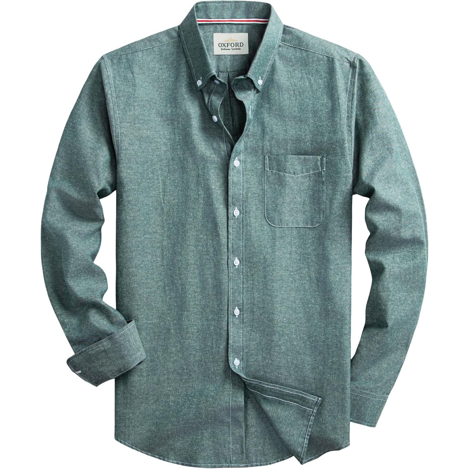 Mens Oxford Shirts Long Sleeve Slim Fit Lightweight Casual Button Down Shirts With Pocket