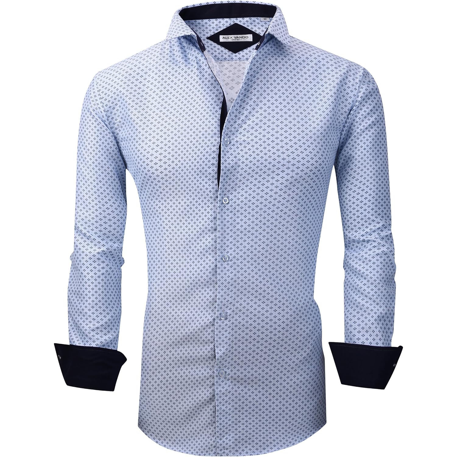 Alex Vando Mens Printed Dress Shirts Long Sleeve Regular Fit Button Down Shirt