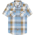 Dubinik® Viscose Made From Bamboo Mens Short Sleeve Shirts Plaid Shirt Western Cowboy Pearl Snap Casual Plaid Shirts For Men