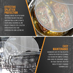 U.S. Kitchen Supply 3-Piece Stainless Steel Splatter Guard Set (13", 11.5", 9.5") Fine Mesh Cover, Grease & Oil, Splatter Screen For Frying Pan, Cooking Pots, With Resting Feet & Comfort Grip Handles