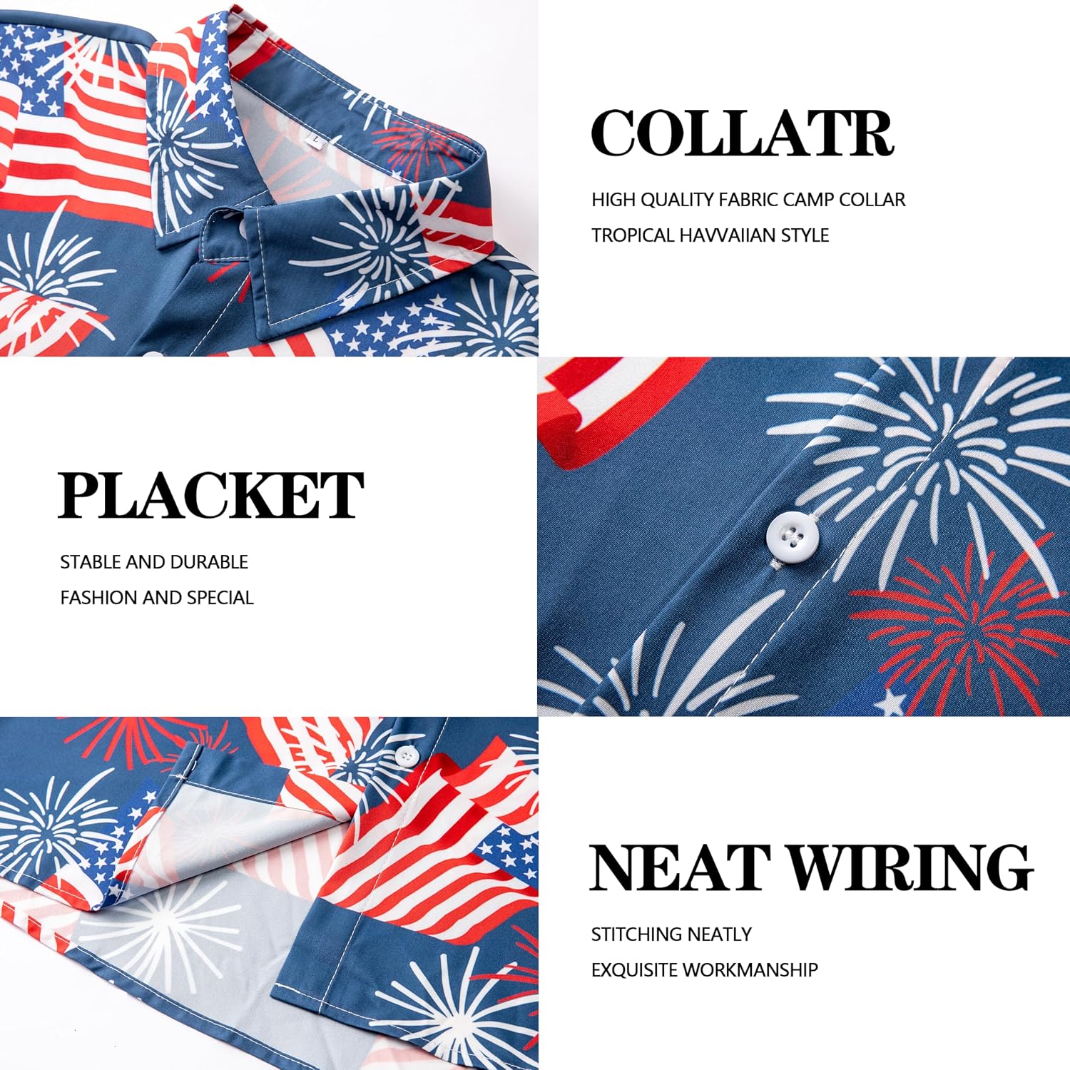 Men'S Casual Button Down Shirts Regular Fit Short Sleeve Hawaiian Shirt For Men