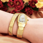 Mastop Snake Face Watch For Women 5.9-7.1In Snake Shape Face Women Watches Ladies Watches Waterproof Steel Dainty Dress Female Wrist Watches Relogio Feminino