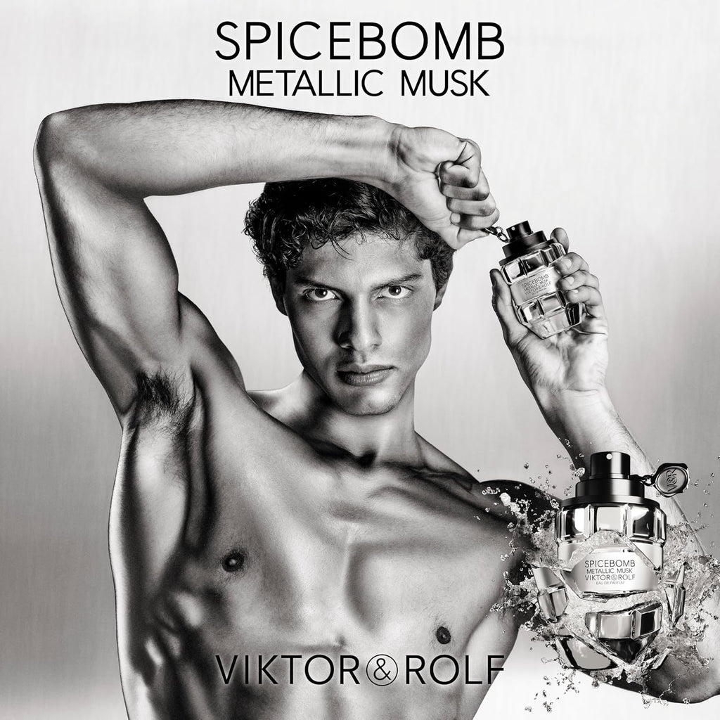 Viktor&Rolf - Spicebomb Metallic Musk - Eau De Parfum - Cologne For Men - Ambery Fragrance - With Warm Musk, Silver Suede & Black Pepper